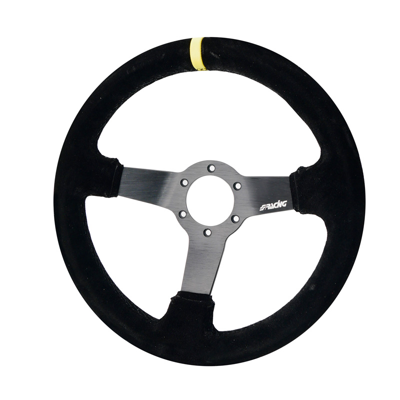 Simoni Racing Universeel Sportstuur Carrera - Zwart Suède - Diameter 320mm