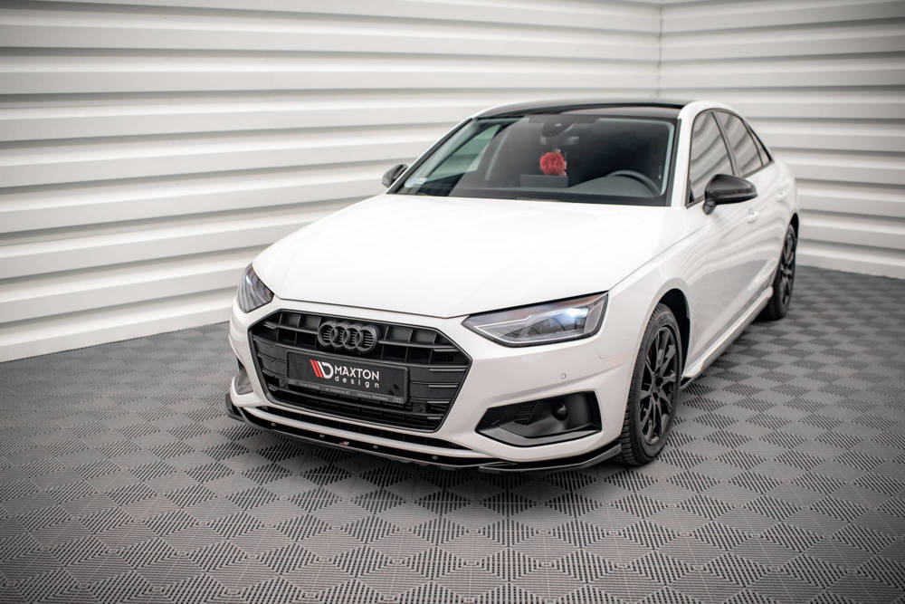 Voorspoiler V.2 Audi A4 B9 FL Maxton Glans Zwart
