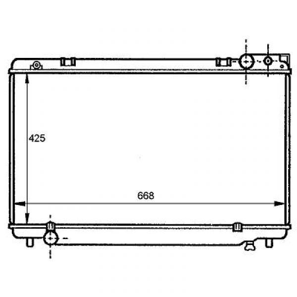 Radiator TOYOTA PREVIA 90-97 425x668 2.4 TCR
