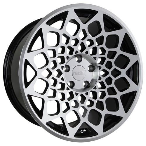 RADI8 B12 10.0x19 5x100 38 Gloss black machine face 57,1 Velgen