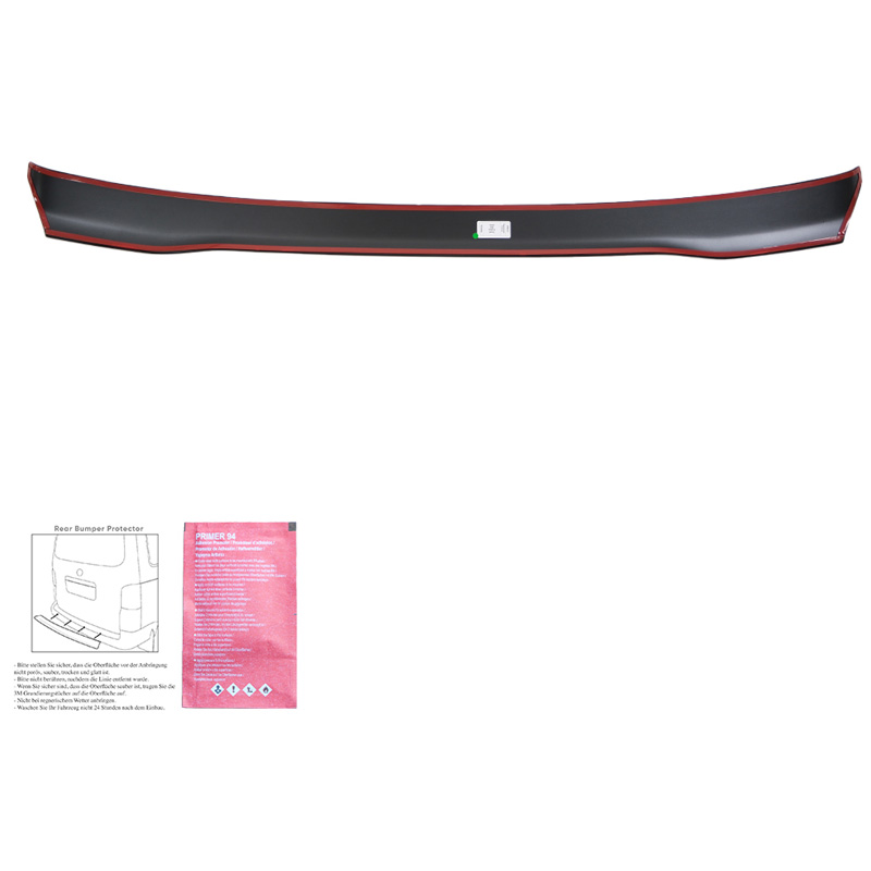 Achterbumper beschermlijst  Ford Transit Custom MK2 2023- & Volkswagen Transporter T7 2024- - Matzwart