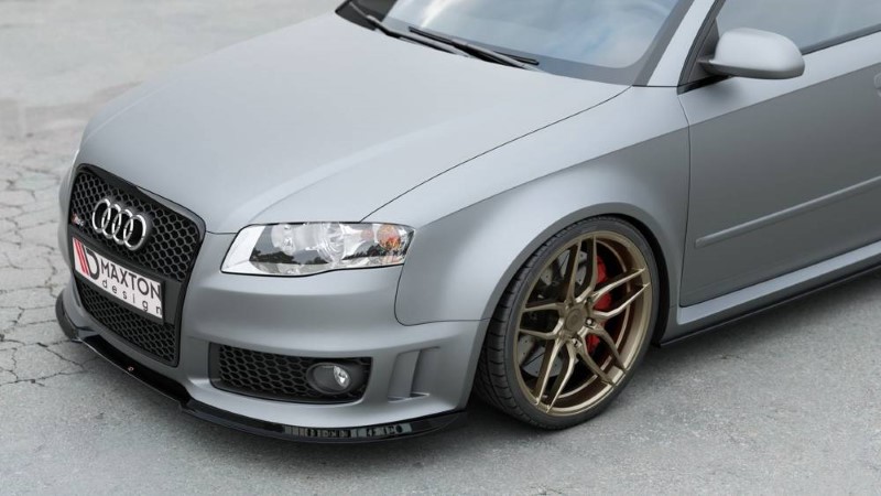 Voorspoiler Audi RS4 B7 V.1 Glanzend Zwart