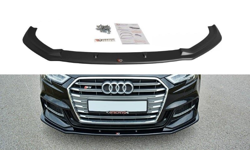 Voorspoiler V.1 Audi S3 / A3 S-Line 8V FL Glanzend zwart