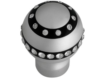 Schakelpook Zwart/Zilver + Kristal