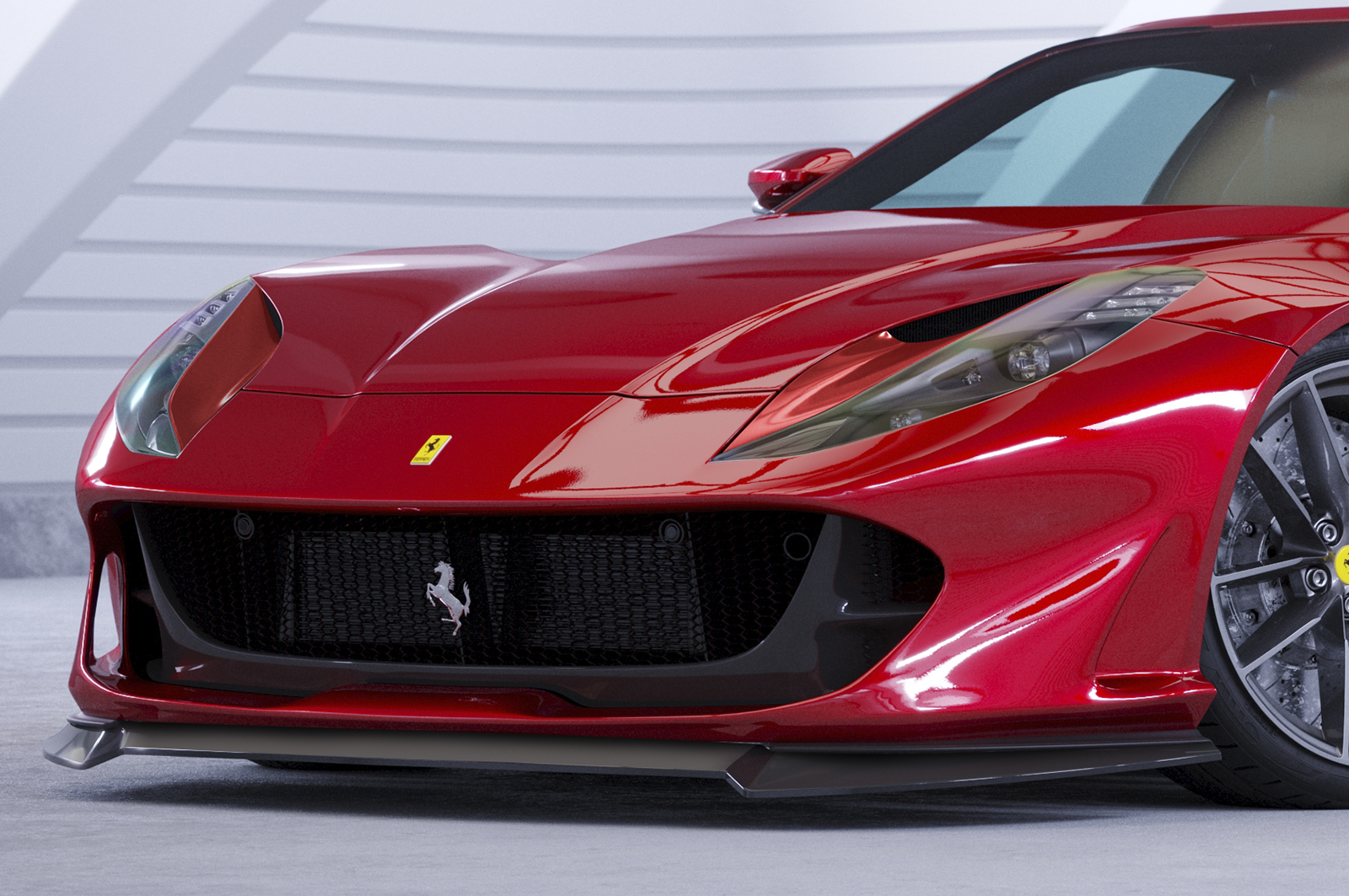 Voorspoiler Ferrari 812 GTS CSR Glans Zwart