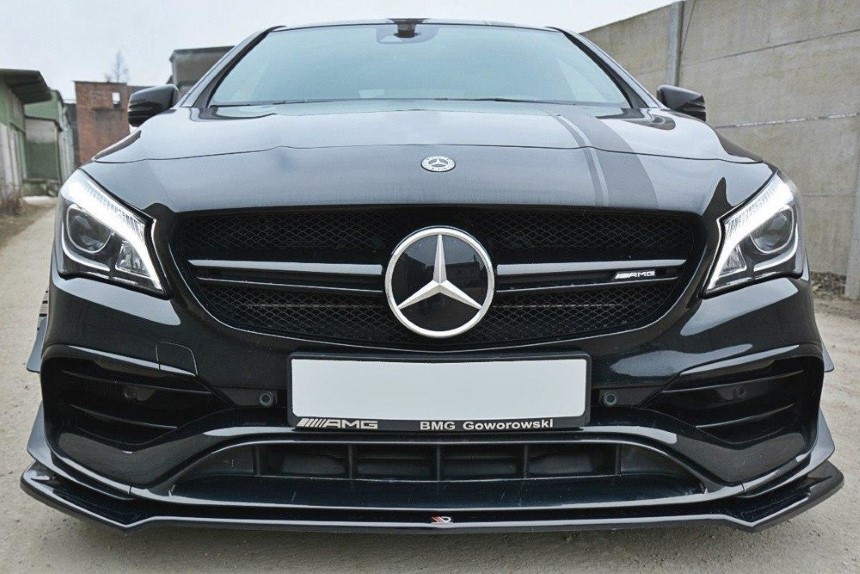 Voorspoiler Mercedes CLA A45 AMG C117 Maxton Design glans zwart