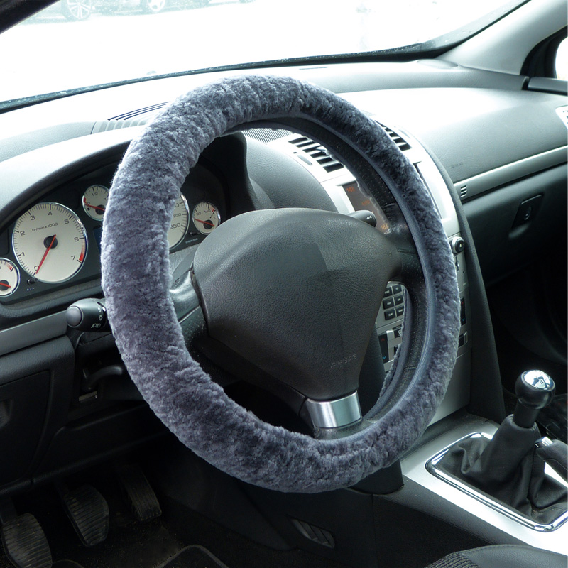 Carpoint Stuurhoes Universeel Schapenvacht Antraciet
