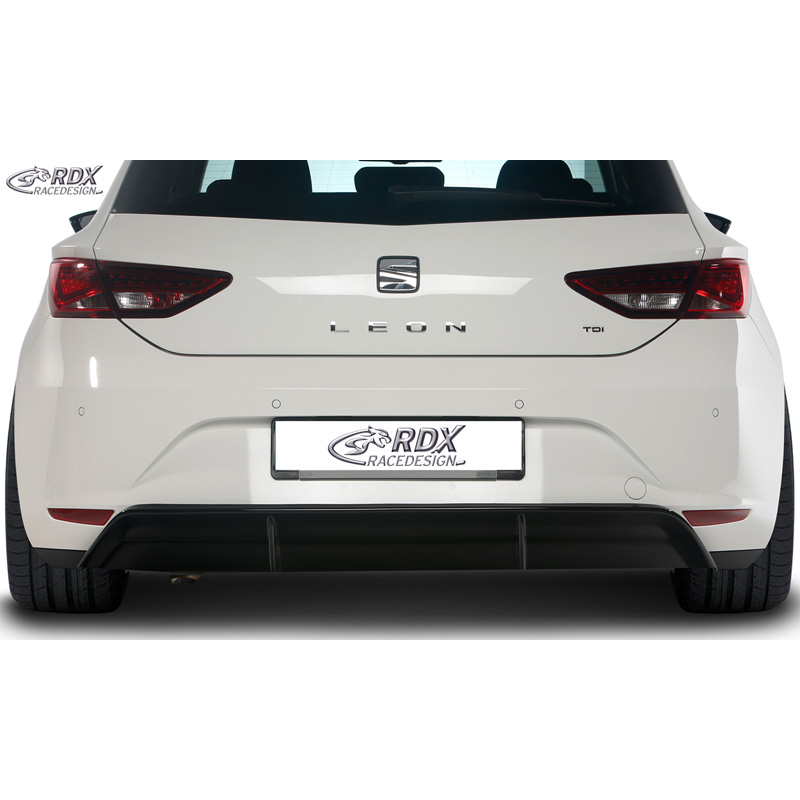 Achterskirt 'Diffusor'  Seat Leon 5F SC/5-deurs 2013-2017 excl. ST/FR/Cupra (ABS zwart glanzend)