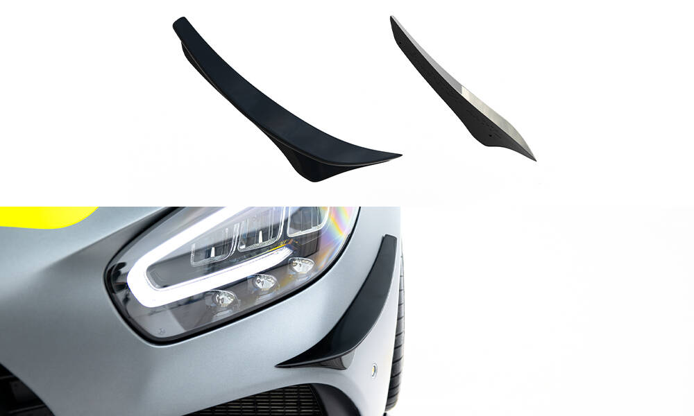 Voorbumper Spoilers Mercedes-AMG GT C C190 Facelift Maxton Glanzend zwart