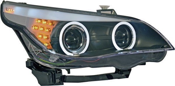 Headlights BMW E60 Chrome 04 -07 with LED F10 look
