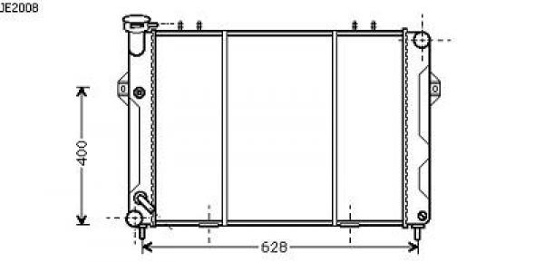 Radiator Grand CHEROKEE 93->> 565x498 4.0I +/-AC