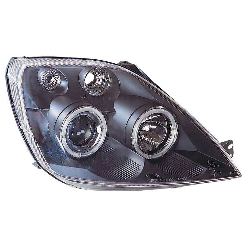 Set Koplampen  Ford Fiesta VI 2002-2008 - Zwart - incl. Angel-Eyes