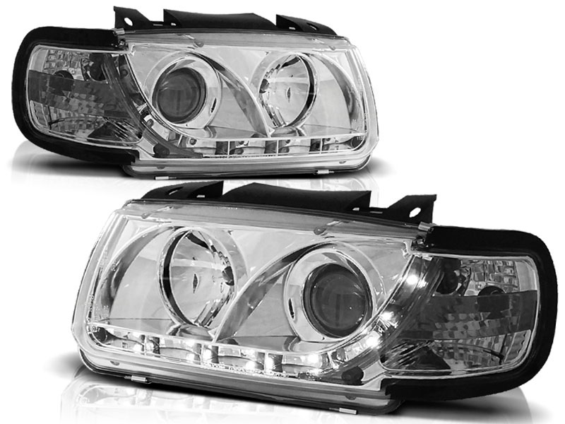 Faros VW Polo 6N Dayline Los ojos del Diablo cromo