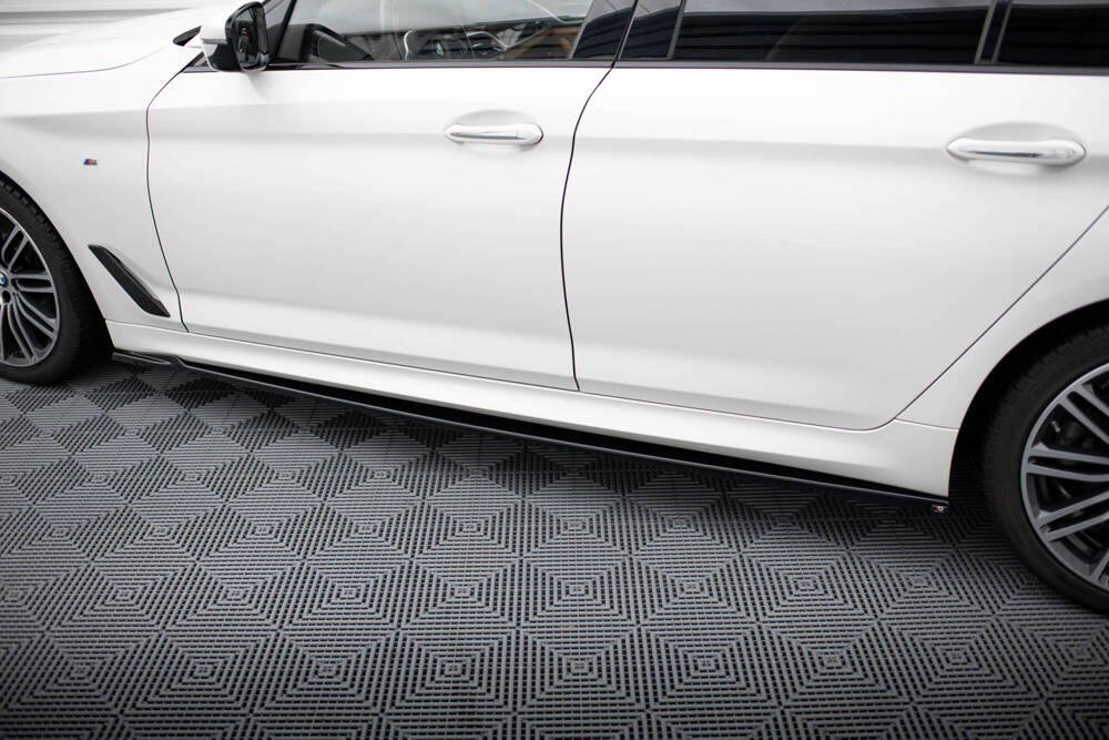 Zijskirts V.2 BMW 5 Serie M Pakket G30 / G31 Maxton Glans Zwart