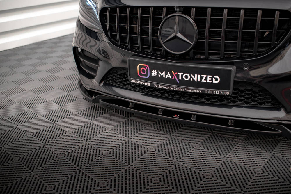 Voorspoiler V.2 Mercedes C Klasse AMG Line & C43 AMG W205 / C205 Facelift Maxton Glans Zwart