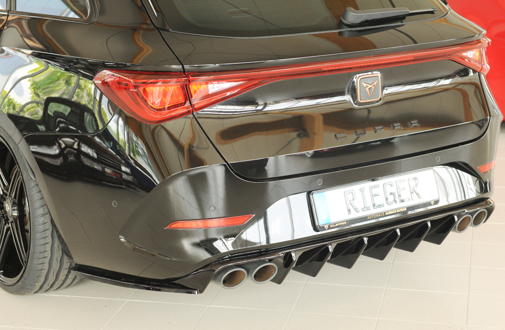 Achterdiffuser voor Cupra León (KL) (zonder trekhaak) glans zwart