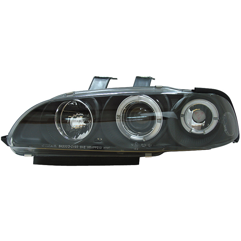 Set Koplampen  Honda Civic 2/3-deurs 1992-1995 - Zwart - incl. Angel-Eyes & Knipperlichten