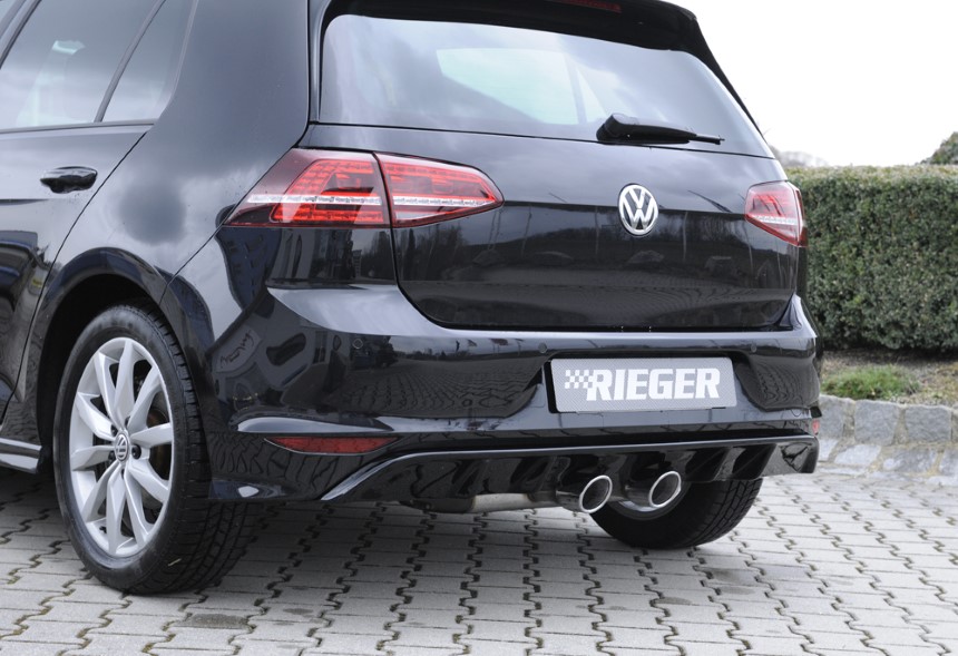 Diffuser VW Golf 7 R-line Rieger dubbele uitlaat glans zwart