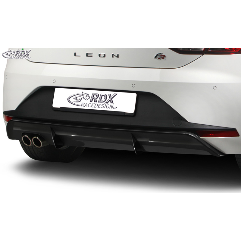 Achterskirt 'Diffusor'  Seat Leon 5F FR SC/5-deurs 2013-2017 excl. ST/Cupra (ABS zwart glanzend)