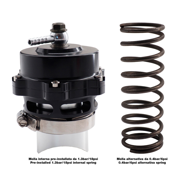 Simoni Racing Universele Blow-Off Valve Type 15 - Aansluiting 52mm , Lengte 105mm, Diameter 77mm - Zwart