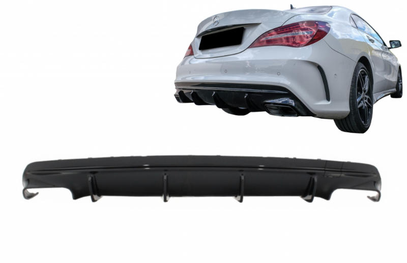Diffusor Mercedes CLA W117 X117 Shooting Brake (2013-2018) Facelift CLA45 Look Zwart