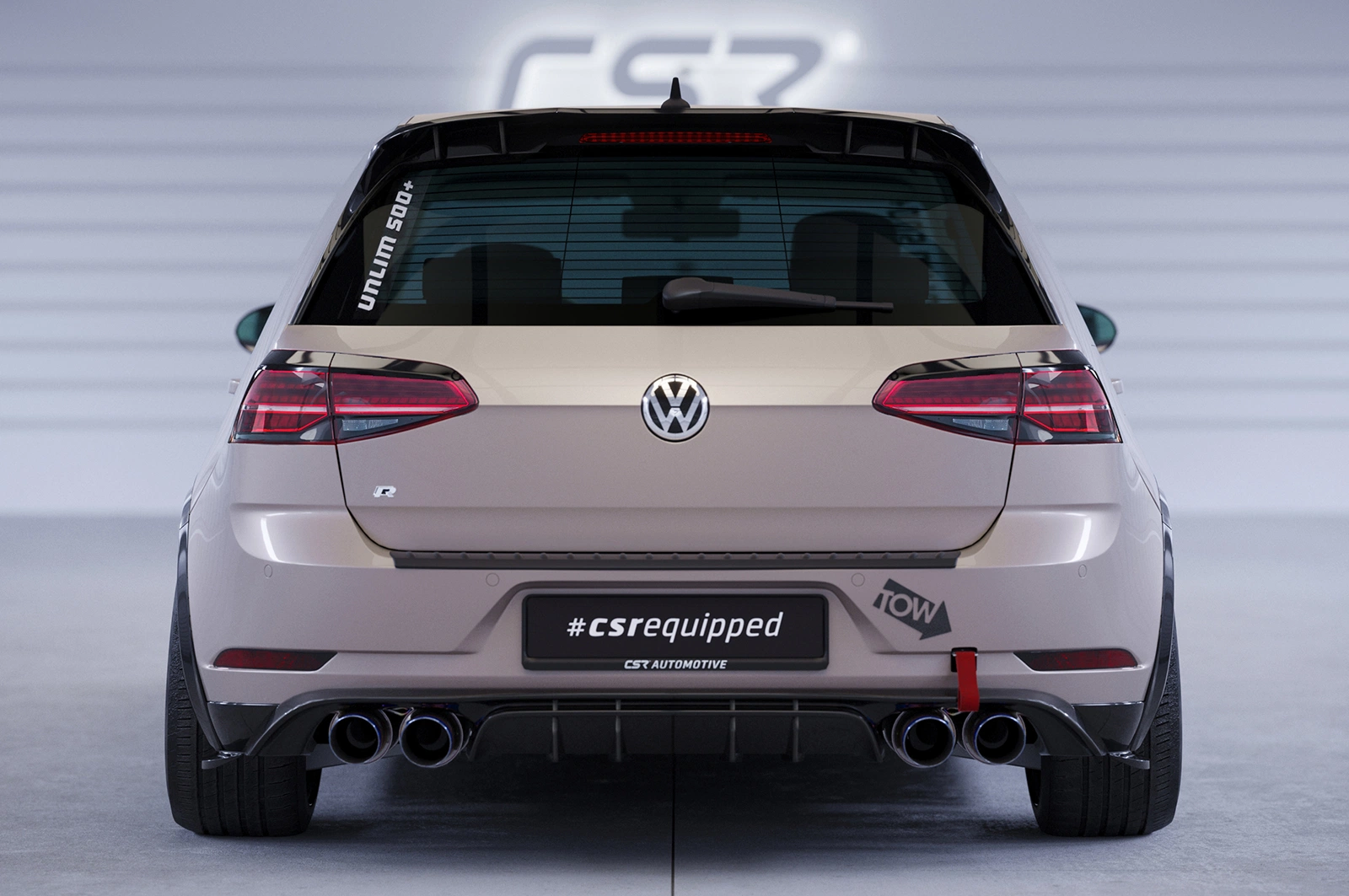 Achterspoiler VW Golf 7 (Typ AU) glans zwart – CSR Automotive