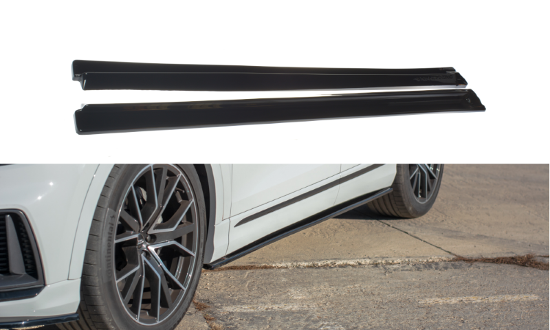 Zijskirts Audi Q8 S-Line / SQ8 Maxton Glans Zwart