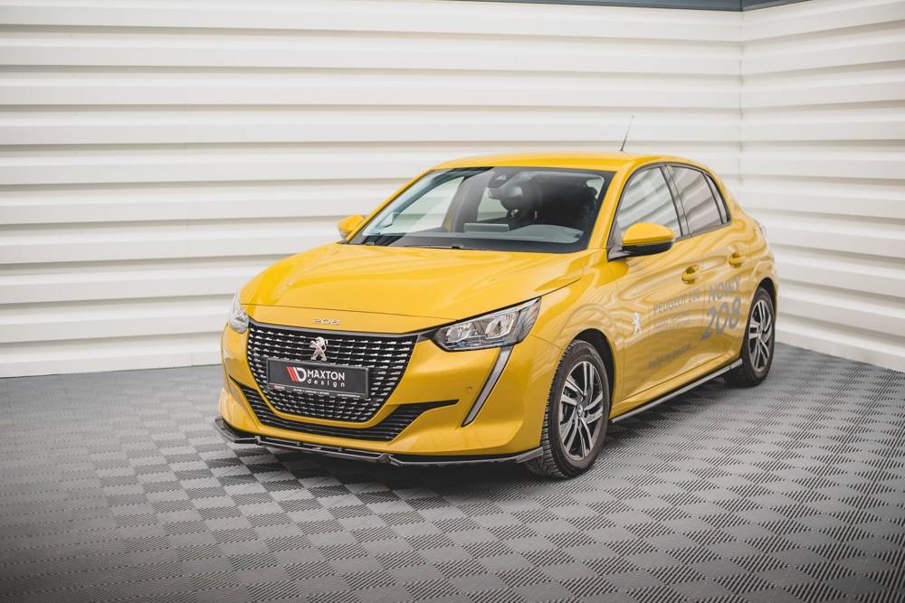 Voorspoiler V.1 Peugeot 208 Mk2 Maxton Glans Zwart