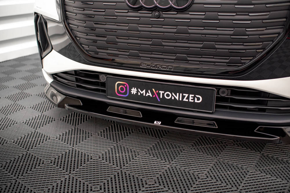 Voorspoiler V.1 Audi Q4 E-Tron sportback S-line Maxton Glans Zwart
