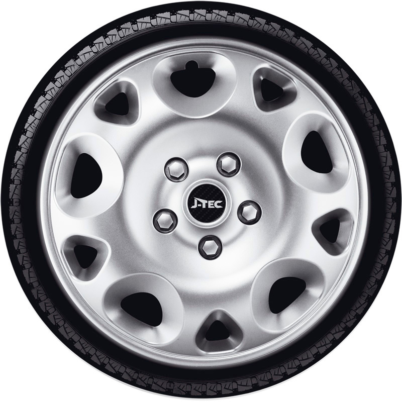 J-Tec 4-Delige Wieldoppenset Stratos 13-inch zilver