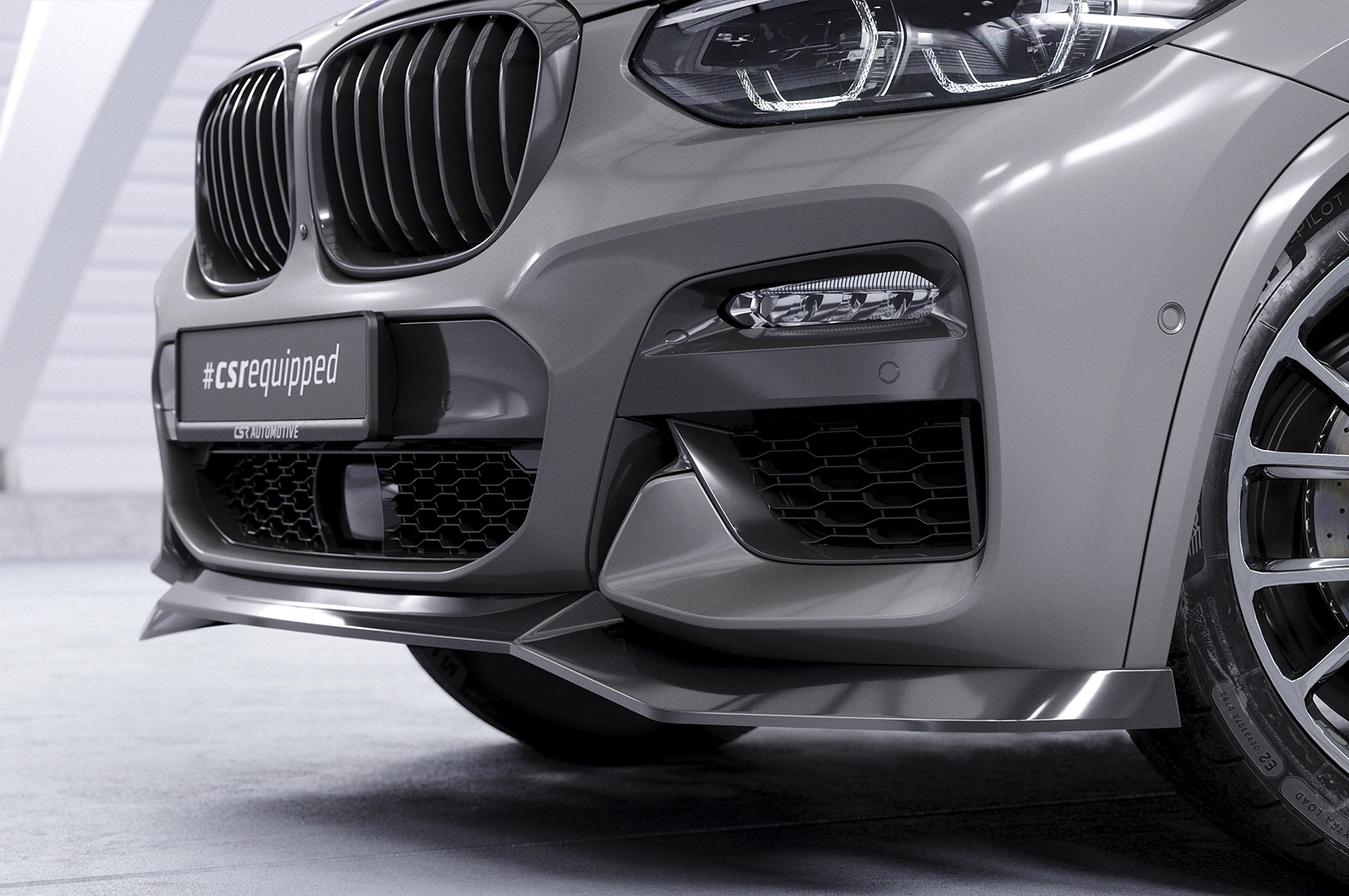 Voorspoiler BMW X3 G01 / X4 G02 M-Pakket 2017-2021 Glans Zwart CSR