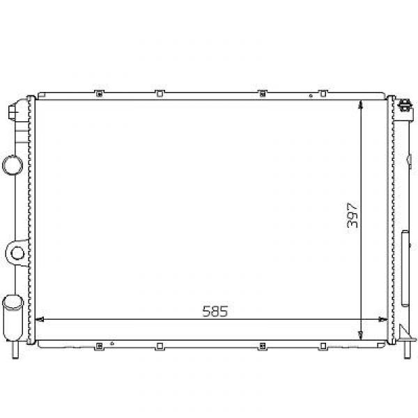 Radiator MEGANE/SCENIC 95-98 585x397 1.4/1.6/2.0/1.9/2.0-16V