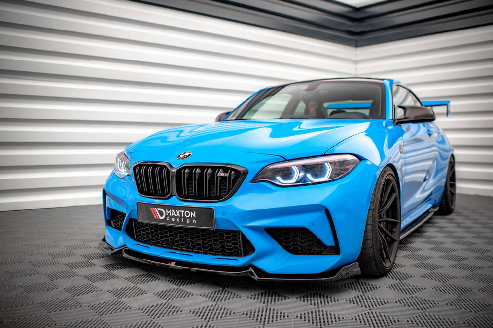 Voorspoiler V.2 BMW M2 F87 Competition Maxton Glans Zwart