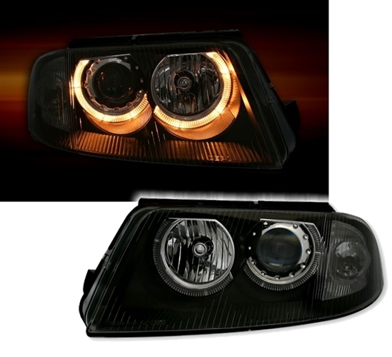 Faros VW Passat 3BG Angel Eyes negro