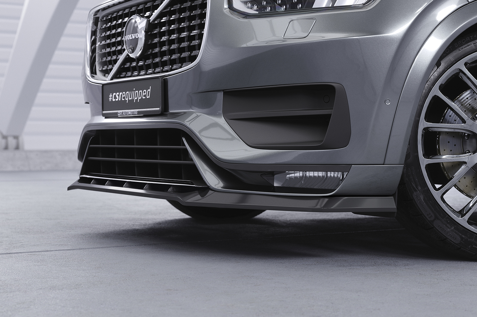 Voorspoiler Volvo XC90 2019- CSR Glans Zwart