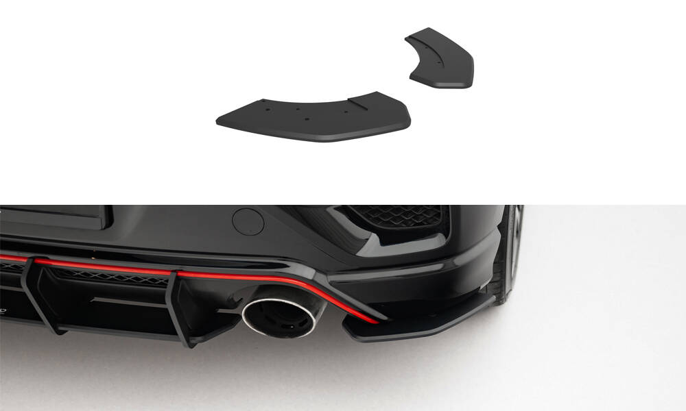 Street Pro Achterzij Spoilers Hyundai Veloster N MK2 Maxton Glanzend zwart