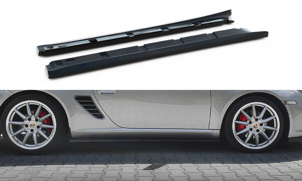Zijskirts Porsche Boxster 987 Maxton Glans Zwart