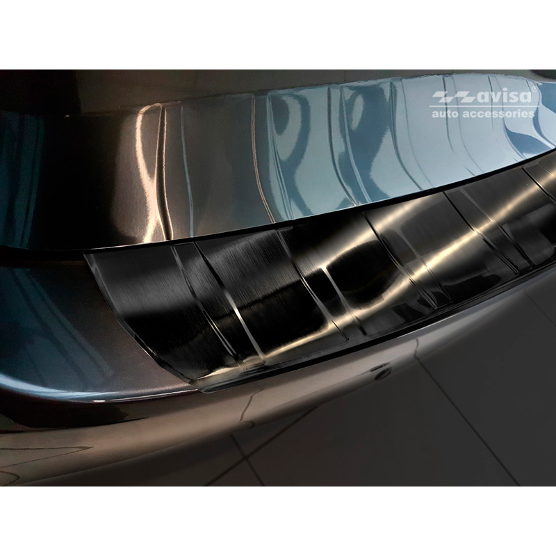 Zwart RVS Achterbumperprotector  Mazda 6 III (GJ) Combi 2012- 'Ribs' 'Long'