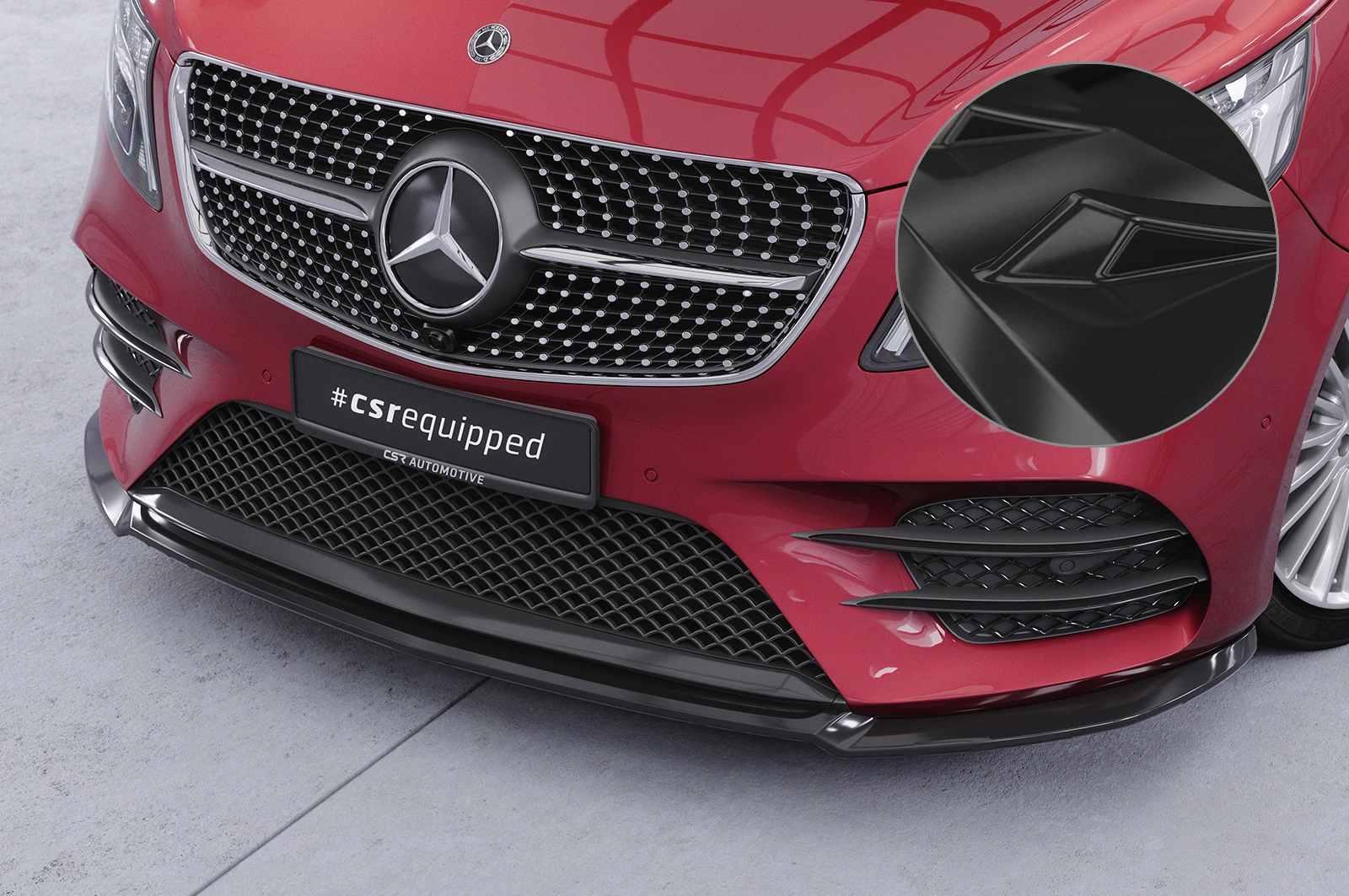 Voorspoiler Mercedes-Benz V-Klasse 447 AMG-Line glans zwart