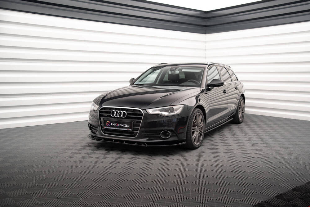 Voorspoiler V.2 Audi A6 Avant C7 Maxton Glans Zwart
