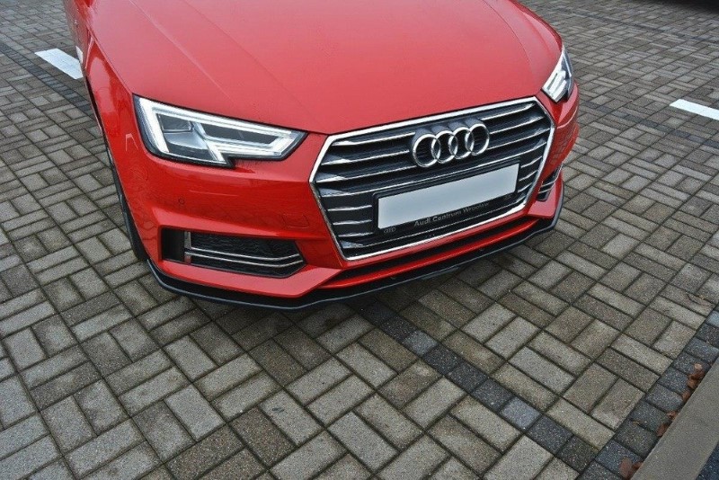 Voorspoiler Audi S4 / A4 S-Line B9 V.2 Glanzend Zwart