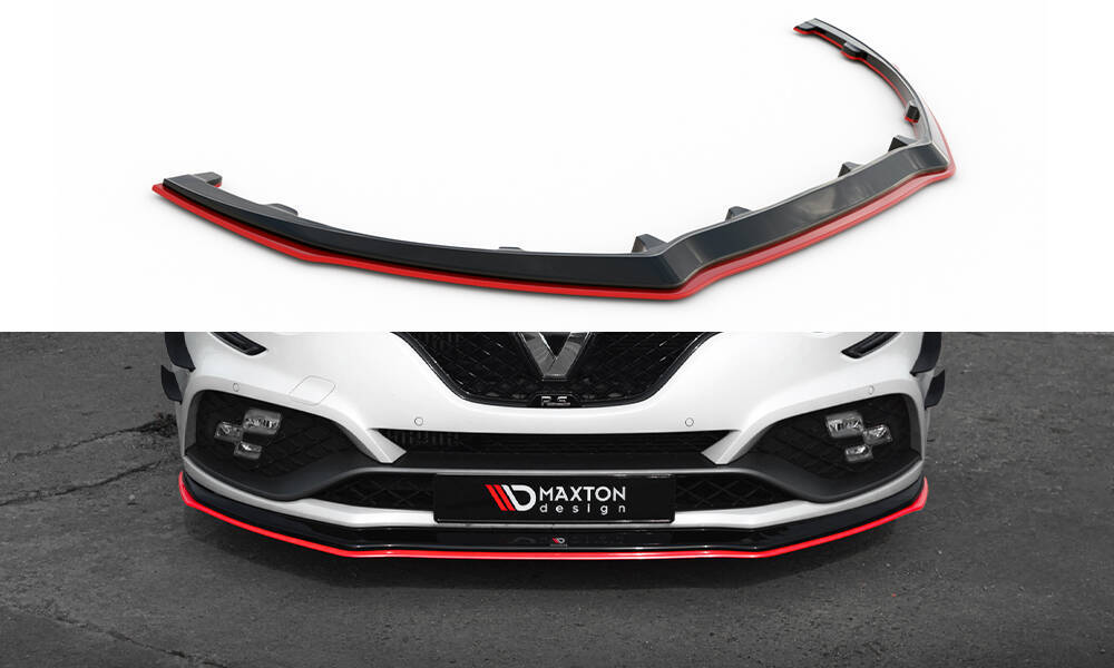 Voorspoiler Renault Megane RS 4 Maxton Glans Zwart / Rood