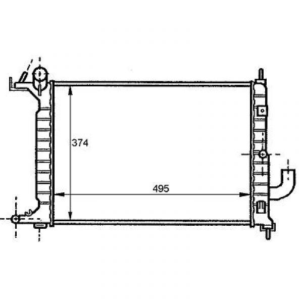 Radiator OPEL VECTRA 95-01 495x374 1.7 TDMAN+AC