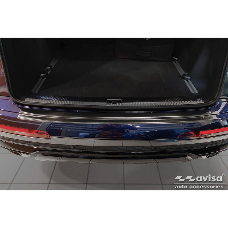 Zwart RVS Achterbumperprotector  Audi Q7 (4M) 2015-2019 & FL 2019- incl. S-Line