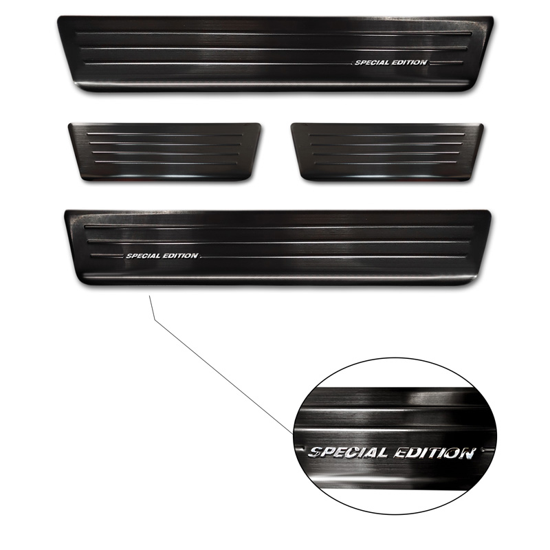 Zwart RVS Instaplijsten  Smart ForFour (W453) 2014-2020 & FL 2020- incl. EQ 'Special Edition' - 4-delig