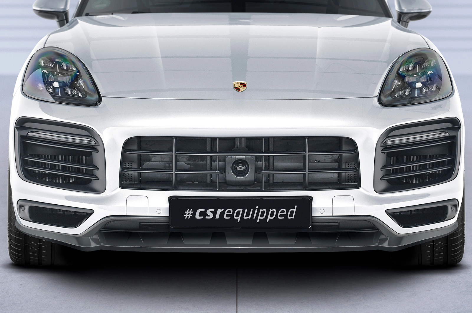 Voorspoiler Porsche Cayenne P0536/9YA Glans Zwart van CSR Automotive (2017-2023)