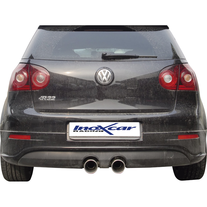 100% RVS Sportuitlaat 'Centraal'  Volkswagen Golf V R32 3.2 V6 (250pk) 2004- Links/Rechts 102mm