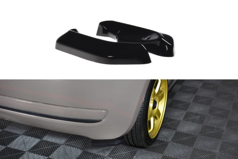 Achterzij Spoilers Fiat 500 Hatchback Preface Glanzend Zwart