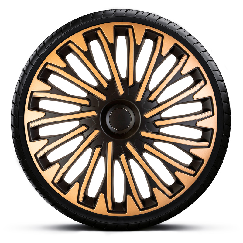 4-Delige Wieldoppenset Soho 14-inch zwart/goud