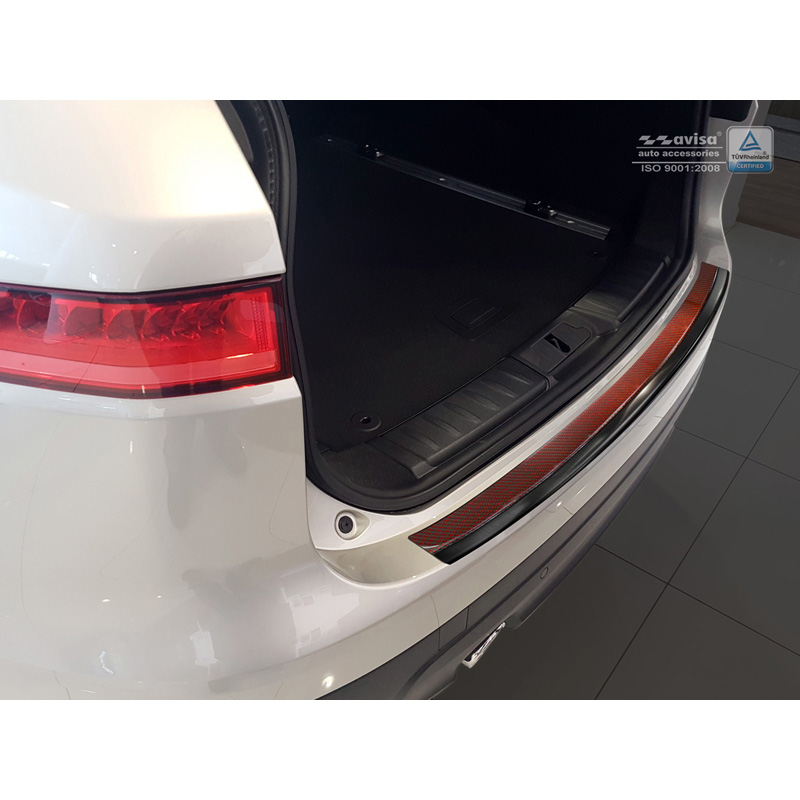 RVS Achterbumperprotector Deluxe Jaguar F-Pace 2016- Zwart/Rood